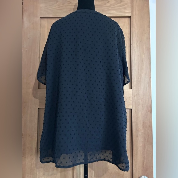 Elegant Black Sheer Polka Dot Top - Picture 8 of 11
